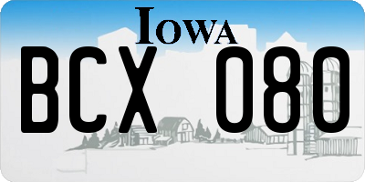 IA license plate BCX080