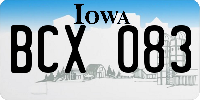 IA license plate BCX083
