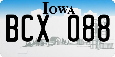 IA license plate BCX088