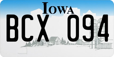 IA license plate BCX094