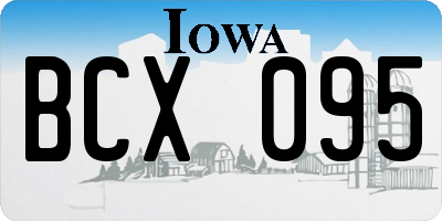 IA license plate BCX095