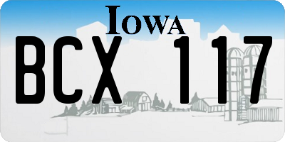 IA license plate BCX117