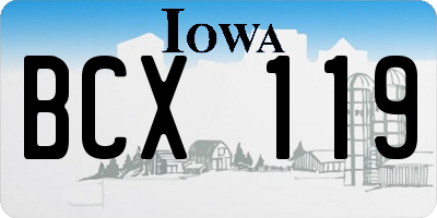 IA license plate BCX119