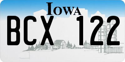 IA license plate BCX122
