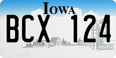 IA license plate BCX124