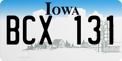 IA license plate BCX131