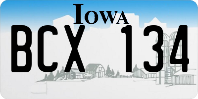 IA license plate BCX134