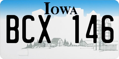 IA license plate BCX146