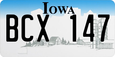 IA license plate BCX147