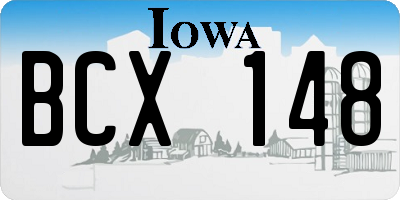 IA license plate BCX148
