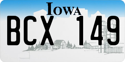 IA license plate BCX149