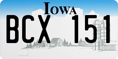 IA license plate BCX151