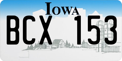 IA license plate BCX153