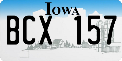 IA license plate BCX157