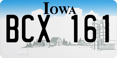 IA license plate BCX161