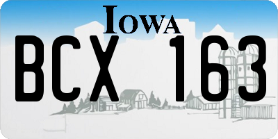IA license plate BCX163