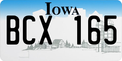 IA license plate BCX165