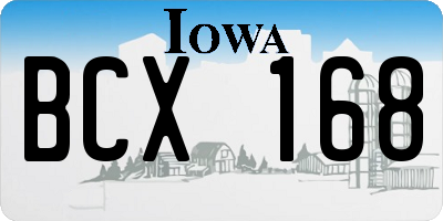 IA license plate BCX168