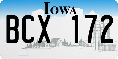 IA license plate BCX172