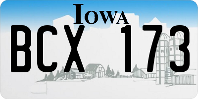 IA license plate BCX173