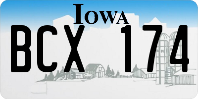 IA license plate BCX174