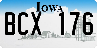 IA license plate BCX176