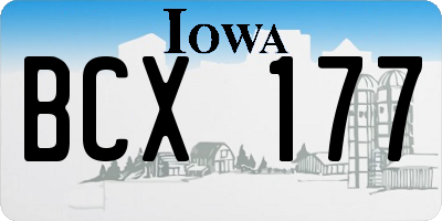 IA license plate BCX177