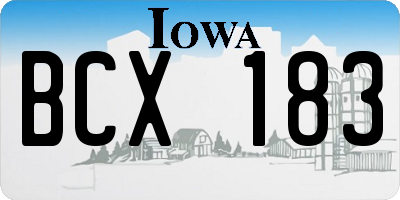 IA license plate BCX183