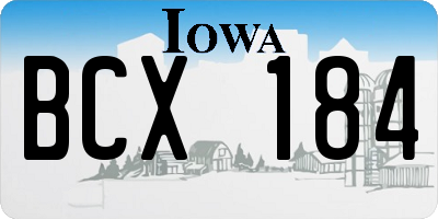 IA license plate BCX184