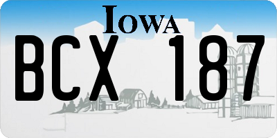 IA license plate BCX187