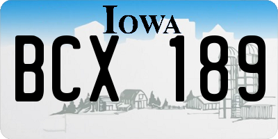 IA license plate BCX189