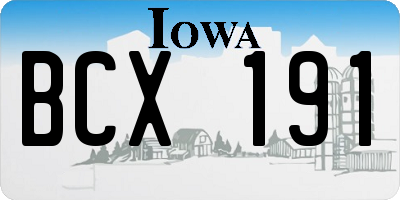 IA license plate BCX191