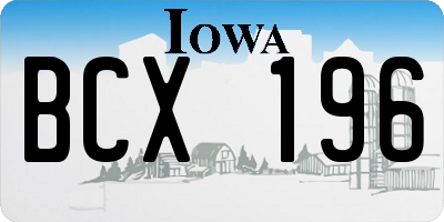 IA license plate BCX196