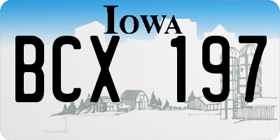 IA license plate BCX197