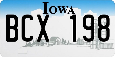 IA license plate BCX198