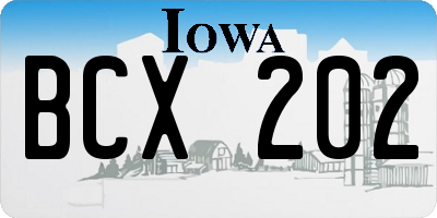 IA license plate BCX202