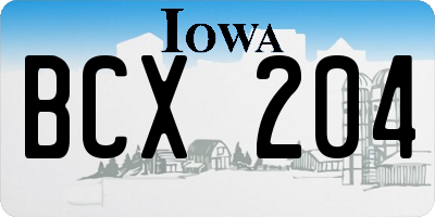 IA license plate BCX204