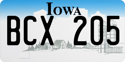 IA license plate BCX205