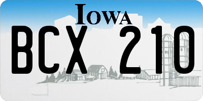 IA license plate BCX210