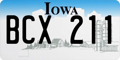 IA license plate BCX211