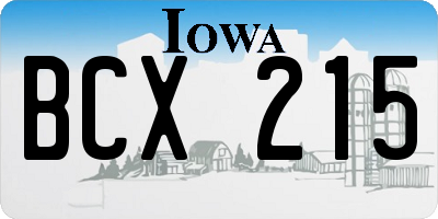 IA license plate BCX215