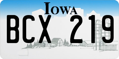 IA license plate BCX219