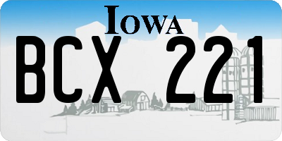IA license plate BCX221
