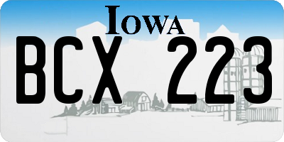 IA license plate BCX223