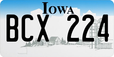 IA license plate BCX224