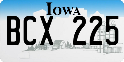 IA license plate BCX225