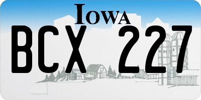 IA license plate BCX227