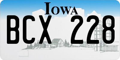 IA license plate BCX228