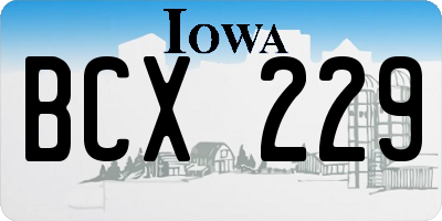 IA license plate BCX229