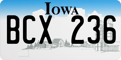 IA license plate BCX236